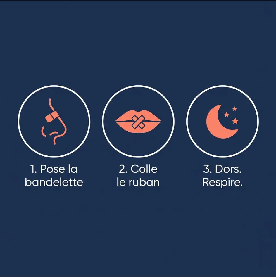 Le rituel du soir Nuit Nette en 3 étapes : bandelette, ruban en X, dormir